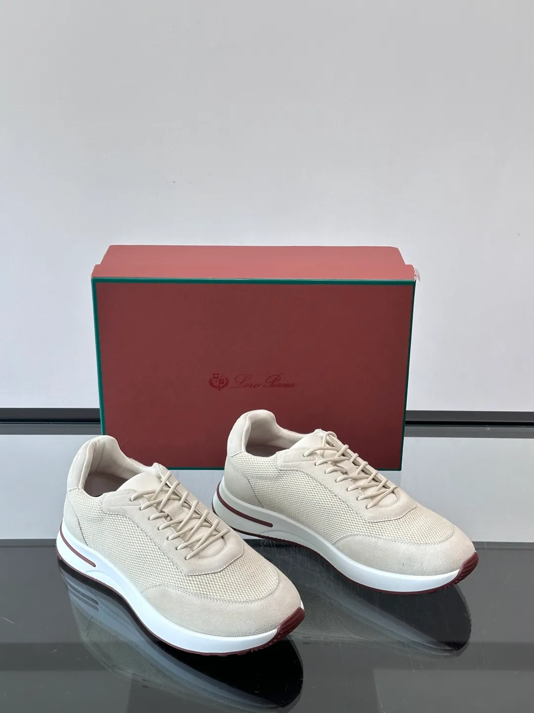 Men's men's shoes 💰p580 "Loro men's shoes 💰pian＊" Week End Walk series sports shoes, using exclusive raw materials, mesh upper + suede stitching, breathable and comfortable, rubber soles with strong grip, suitable for commuting and casual outings. Low-key high-end gray tone, versatile suit or casual wear, size: 39-44 (customized at 38.45.46)
